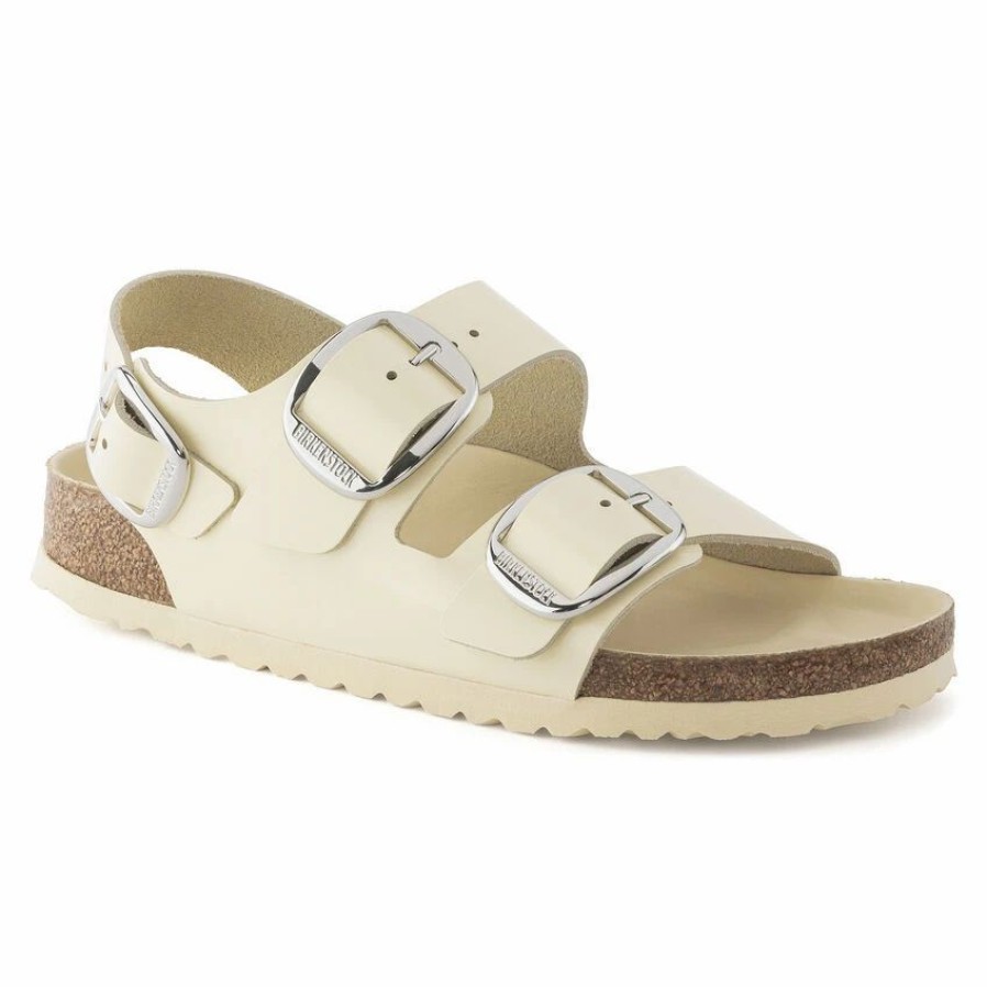 * Birkenstock Milano Big Buckle Natural Leather Patent | Big Buckle