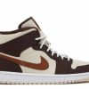 * Wmns Air Jordan 1 Mid Se 'Cream Dark Chocolate' | Shoes