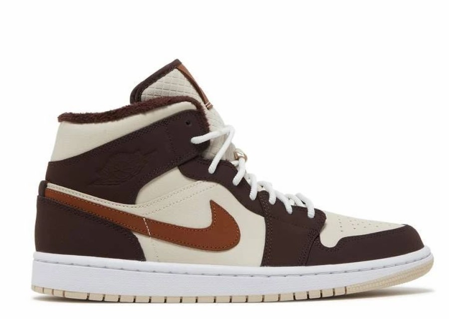 * Wmns Air Jordan 1 Mid Se 'Cream Dark Chocolate' | Shoes