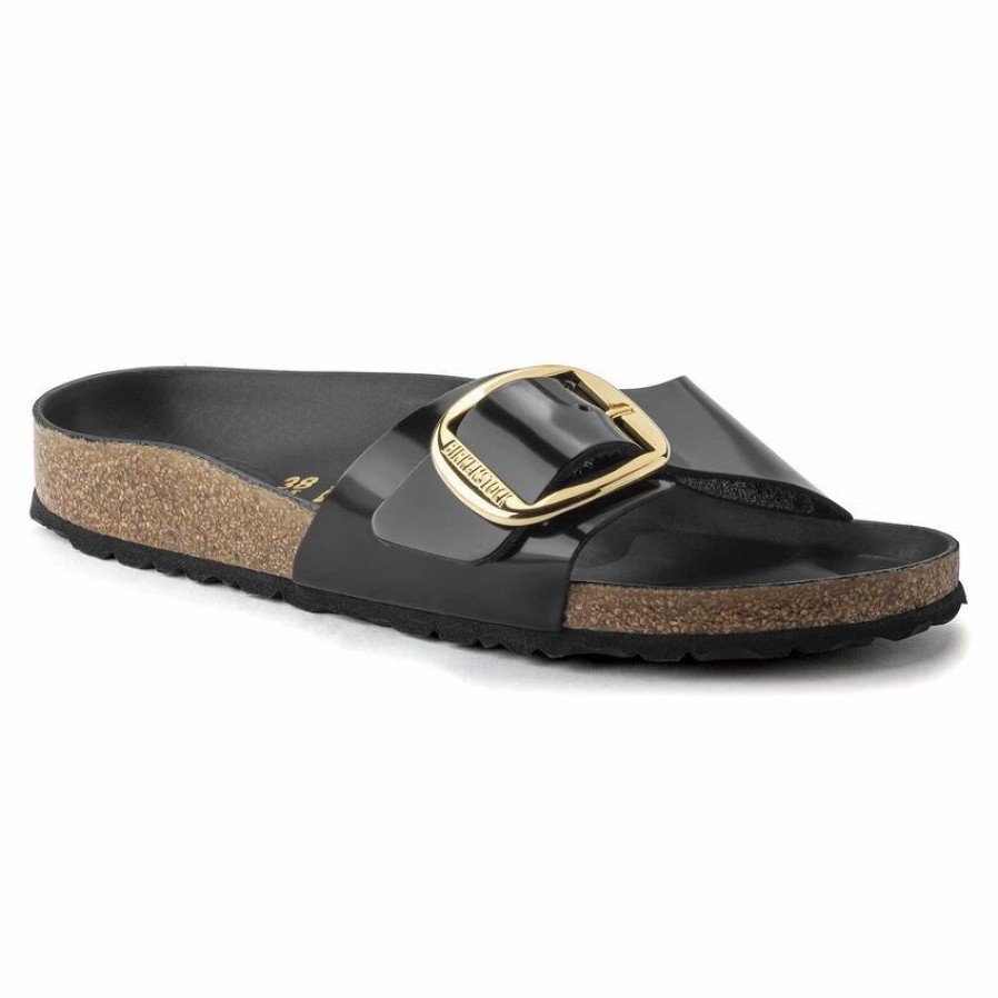 * Birkenstock Madrid Natural Leather Patent | Big Buckle